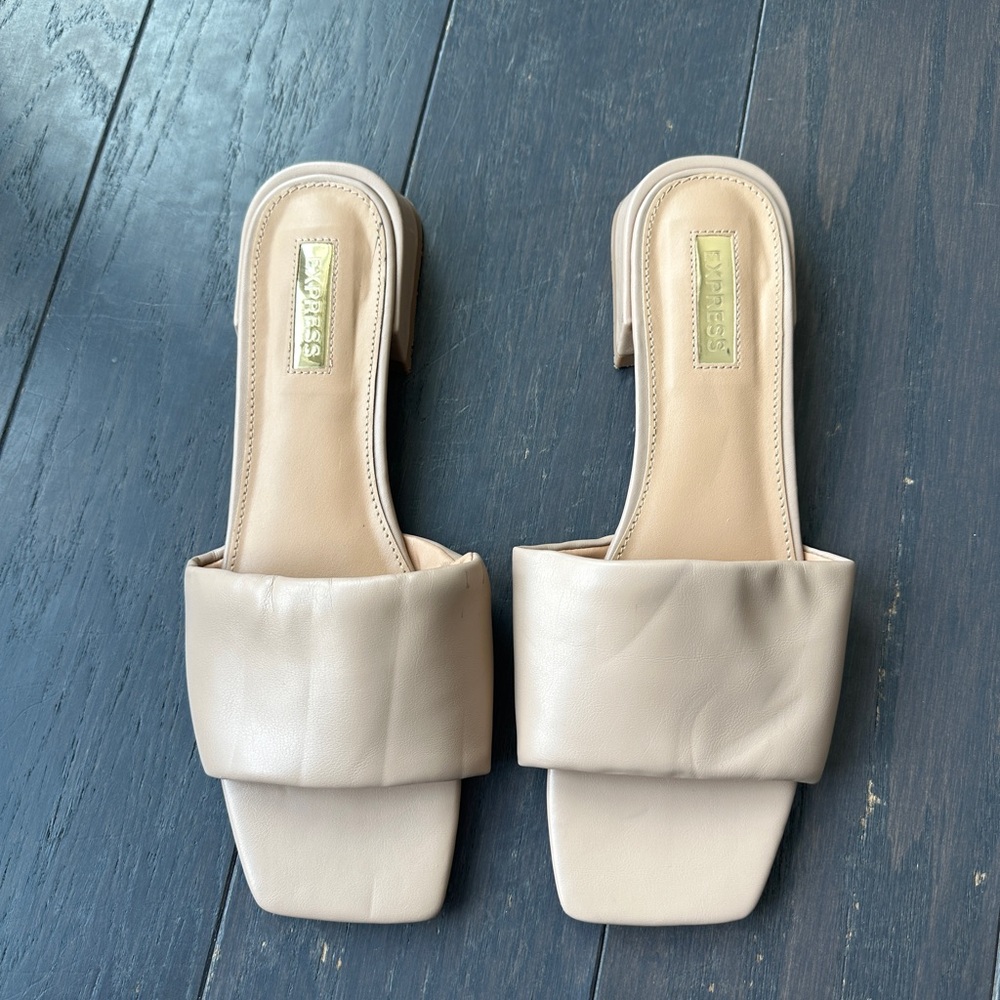 Express Nude Square-Toe Sandals size 8